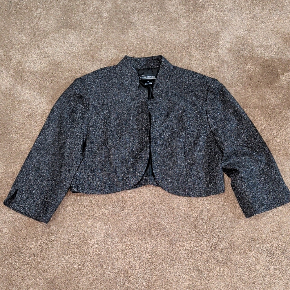 Jessica Howard Dark Gray Cropped Blazer